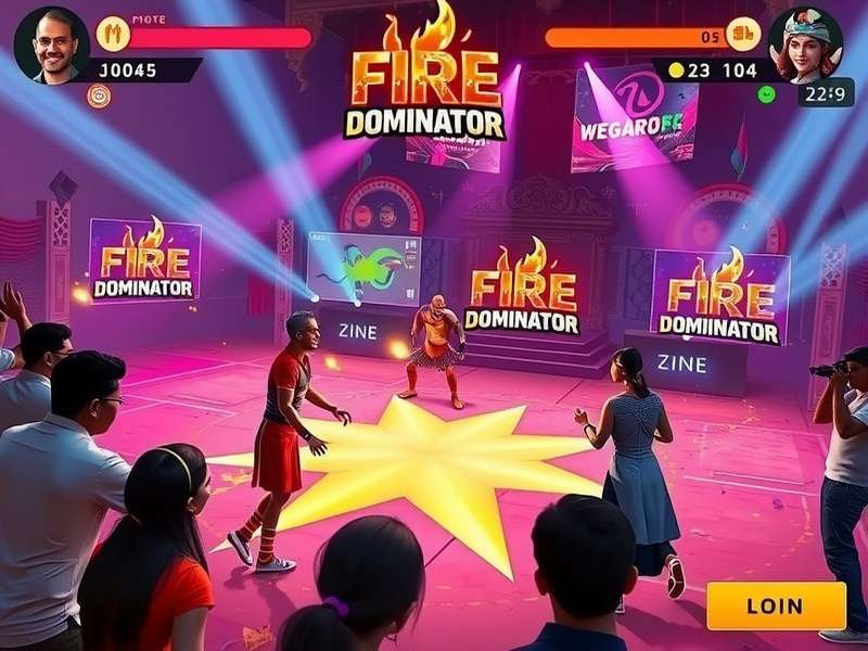 Fire Dominator Indian gaming tournament with participants and audience
